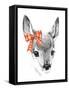 Cute Deer. Pencil Sketch of Fawn. Animal Illustration. T-Shirt Design.-Faenkova Elena-Framed Stretched Canvas