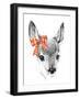 Cute Deer. Pencil Sketch of Fawn. Animal Illustration. T-Shirt Design.-Faenkova Elena-Framed Art Print