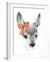Cute Deer. Pencil Sketch of Fawn. Animal Illustration. T-Shirt Design.-Faenkova Elena-Framed Art Print