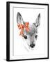 Cute Deer. Pencil Sketch of Fawn. Animal Illustration. T-Shirt Design.-Faenkova Elena-Framed Art Print