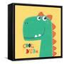 Cute Dinosaur Head Drawing for Baby Fashion-MKE design-Framed Stretched Canvas
