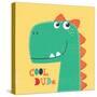 Cute Dinosaur Head Drawing for Baby Fashion-MKE design-Stretched Canvas