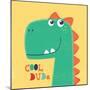 Cute Dinosaur Head Drawing for Baby Fashion-MKE design-Mounted Art Print