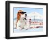 Cute Dog in Sunglasses Drink Cocktail-igorr-Framed Photographic Print