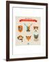 Cute Fashion Hipster Animals & Pets, Set of Vector Icons-Marish-Framed Art Print