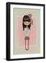 Cute Fashion Little Girl with Frame.-Elena Barenbaum-Framed Art Print