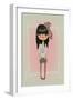 Cute Fashion Little Girl with Frame.-Elena Barenbaum-Framed Art Print