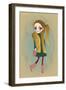 Cute Fashion Little Girl with Frame.-Elena Barenbaum-Framed Art Print