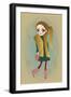 Cute Fashion Little Girl with Frame.-Elena Barenbaum-Framed Art Print