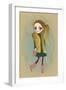 Cute Fashion Little Girl with Frame.-Elena Barenbaum-Framed Art Print