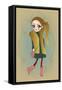 Cute Fashion Little Girl with Frame.-Elena Barenbaum-Framed Stretched Canvas