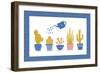 Cute Flowers and Cactus - Geometric-xenia800-Framed Art Print