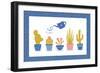 Cute Flowers and Cactus - Geometric-xenia800-Framed Art Print