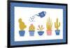 Cute Flowers and Cactus - Geometric-xenia800-Framed Art Print