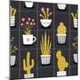 Cute Flowers and Cactus - Geometric-xenia800-Mounted Art Print