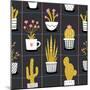 Cute Flowers and Cactus - Geometric-xenia800-Mounted Premium Giclee Print