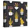 Cute Flowers and Cactus - Geometric-xenia800-Stretched Canvas