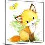 Cute Fox. Watercolor Forest Animal Illustration.-Faenkova Elena-Mounted Art Print