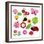 Cute Garden Insect-hehehefish-Framed Art Print