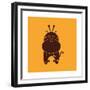 Cute Giraffe Silhouette-Nestor David Ramos Diaz-Framed Premium Giclee Print