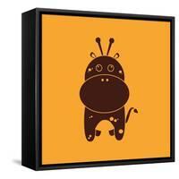 Cute Giraffe Silhouette-Nestor David Ramos Diaz-Framed Stretched Canvas