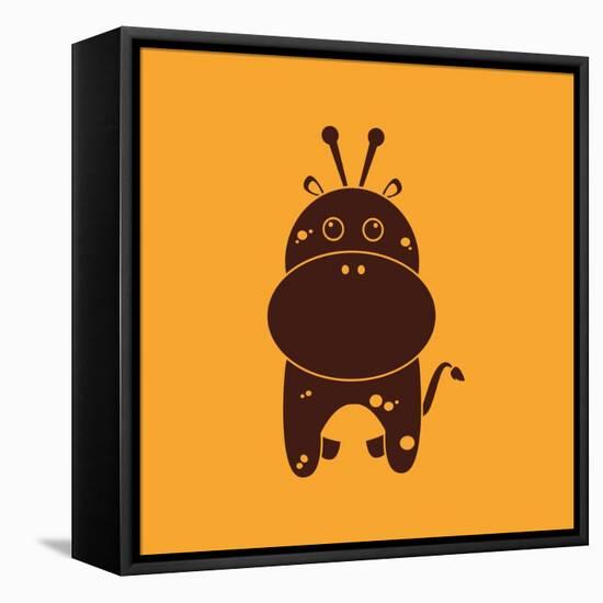 Cute Giraffe Silhouette-Nestor David Ramos Diaz-Framed Stretched Canvas