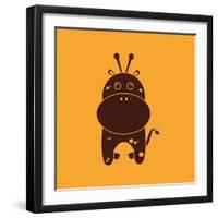 Cute Giraffe Silhouette-Nestor David Ramos Diaz-Framed Art Print