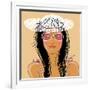 Cute Girl in Vector-smilewithjul-Framed Art Print