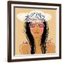 Cute Girl in Vector-smilewithjul-Framed Art Print