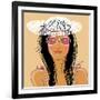 Cute Girl in Vector-smilewithjul-Framed Art Print