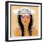 Cute Girl in Vector-smilewithjul-Framed Art Print