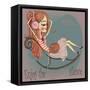 Cute Girl with Her Cat.-Elena Barenbaum-Framed Stretched Canvas