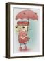 Cute Girl with Umbrella-Elena Barenbaum-Framed Art Print