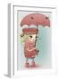 Cute Girl with Umbrella-Elena Barenbaum-Framed Art Print