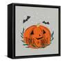 Cute Halloween II Neutral-Becky Thorns-Framed Stretched Canvas