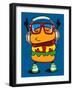 Cute Hamburger Vector Design-braingraph-Framed Art Print