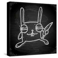 Cute Hand Drawn Illustration, Vintage Blackboard Texture Background-Ozerina Anna-Stretched Canvas