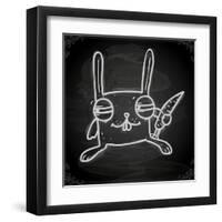 Cute Hand Drawn Illustration, Vintage Blackboard Texture Background-Ozerina Anna-Framed Art Print