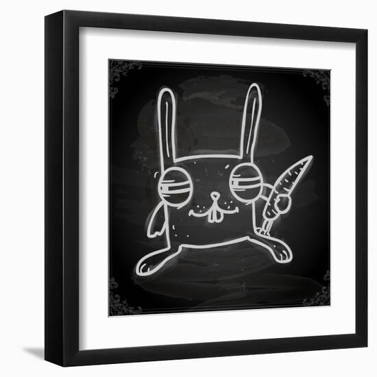 Cute Hand Drawn Illustration, Vintage Blackboard Texture Background-Ozerina Anna-Framed Art Print