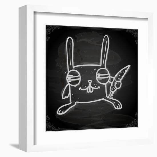 Cute Hand Drawn Illustration, Vintage Blackboard Texture Background-Ozerina Anna-Framed Art Print