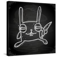 Cute Hand Drawn Illustration, Vintage Blackboard Texture Background-Ozerina Anna-Stretched Canvas