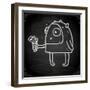 Cute Hand Drawn Illustration, Vintage Blackboard Texture Background-Ozerina Anna-Framed Art Print