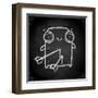 Cute Hand Drawn Illustration, Vintage Blackboard Texture Background-Ozerina Anna-Framed Art Print