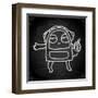 Cute Hand Drawn Illustration, Vintage Blackboard Texture Background-Ozerina Anna-Framed Art Print