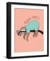 Cute Hand Drawn Sloths, Funny Vector Illustration, Poster and Greeting Card, Party Invitation-Marish-Framed Art Print