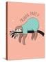 Cute Hand Drawn Sloths, Funny Vector Illustration, Poster and Greeting Card, Party Invitation-Marish-Stretched Canvas