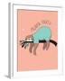 Cute Hand Drawn Sloths, Funny Vector Illustration, Poster and Greeting Card, Party Invitation-Marish-Framed Art Print