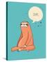 Cute Hand Drawn Sloths, Funny Vector Illustrations, Poster and Greeting Card-Marish-Stretched Canvas