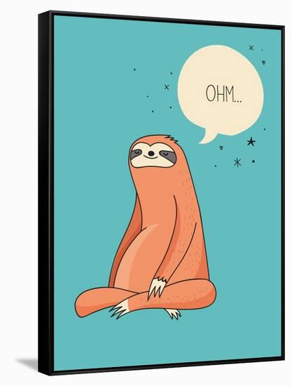 Cute Hand Drawn Sloths, Funny Vector Illustrations, Poster and Greeting Card-Marish-Framed Stretched Canvas