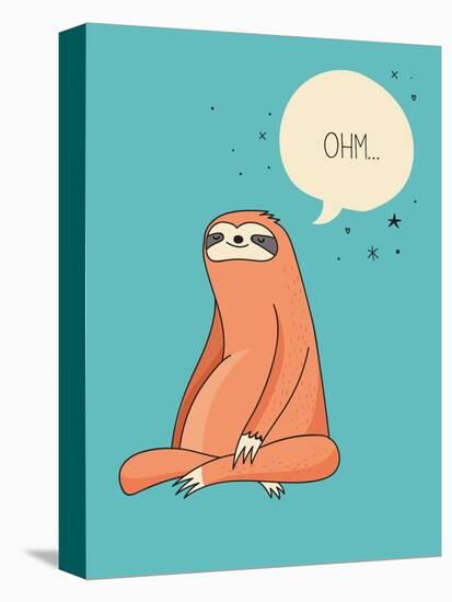 Cute Hand Drawn Sloths, Funny Vector Illustrations, Poster and Greeting Card-Marish-Stretched Canvas